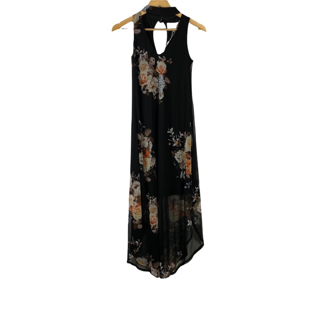 Superfoxx dress floral choker v neck keyhole Christmas Holiday dress size XS NWT